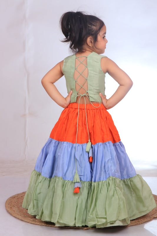 Multi-colored Embroidered lehenga set