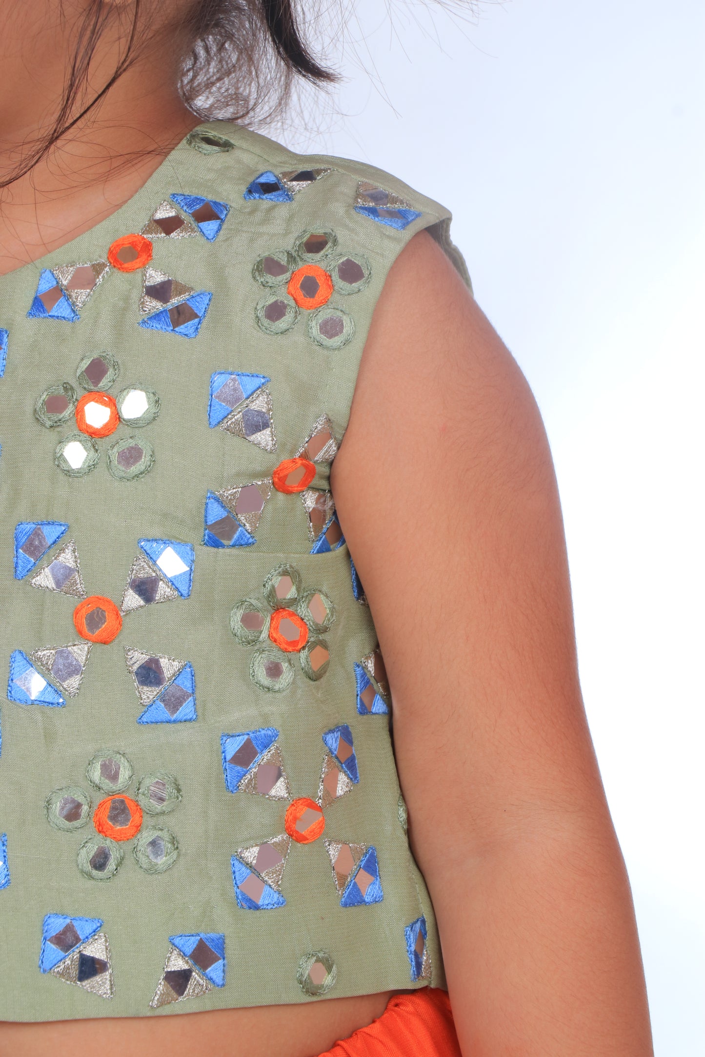 Multi-colored Embroidered lehenga set