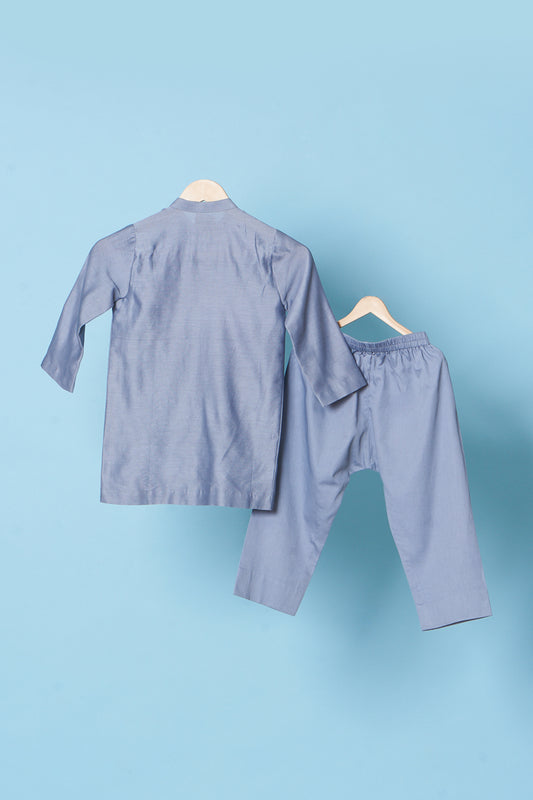 Grey Embroidered Kurta Set