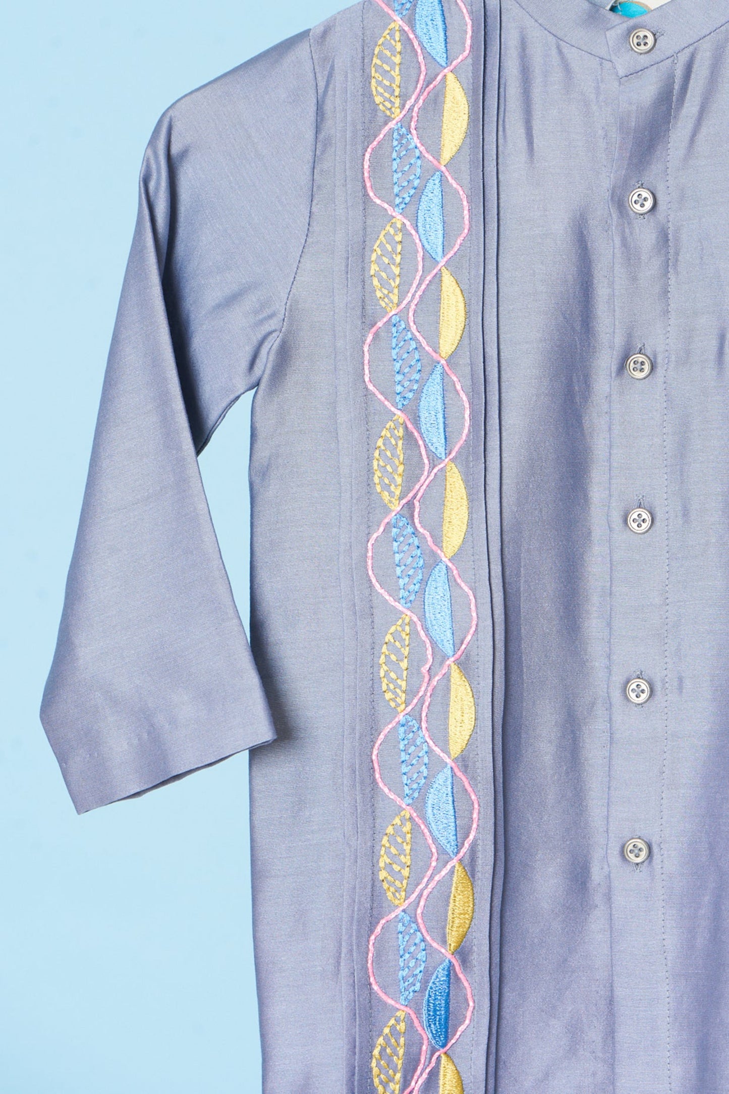 Grey Embroidered Kurta Set