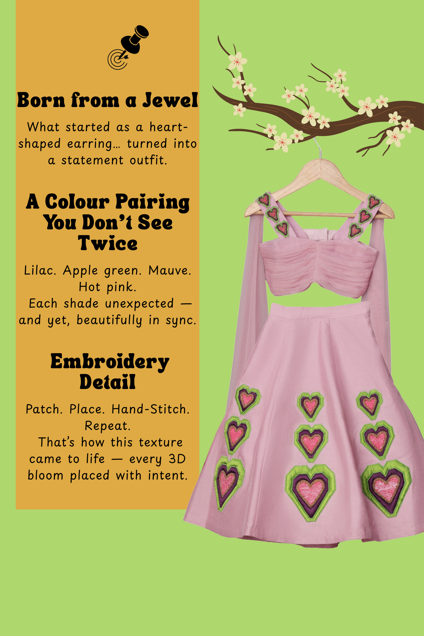 Lilac Pink Dupion Silk Embroidered Heart Applique Bustier And Lehenga Set