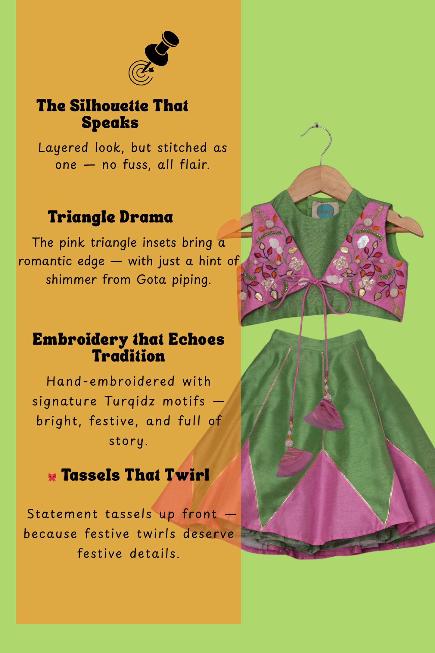 Green Dupion Silk Embroidered Thread Paneled Blouse Lehenga Set