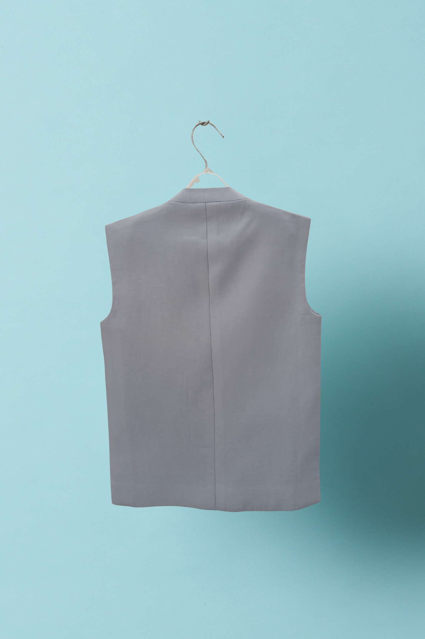 Lavender blue jacket with draped kurta and pyjama