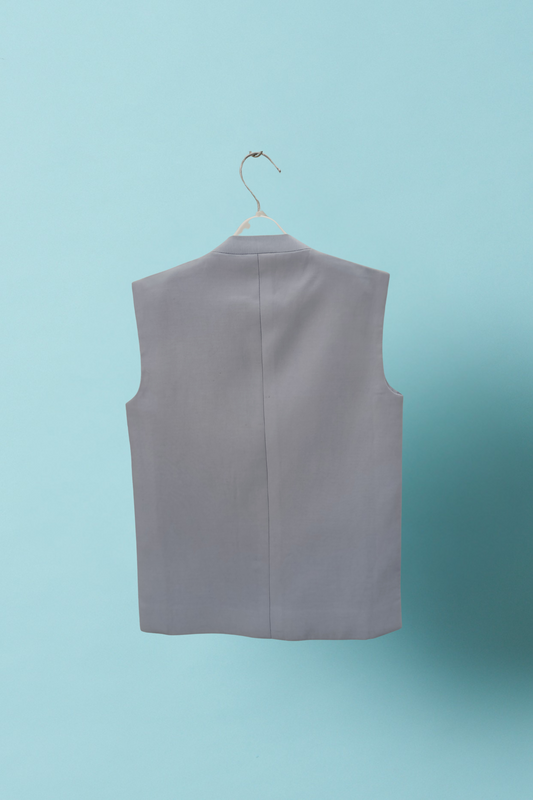 Lavender blue chanderi nehru jacket