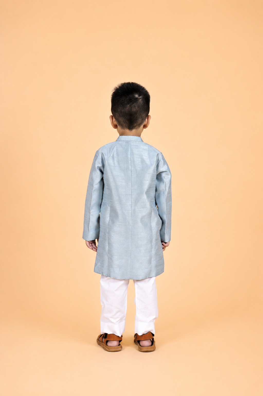 ICE BLUE  EMBROIDERED SHERWANI PAIRED WITH PYJAMA FOR BOYS