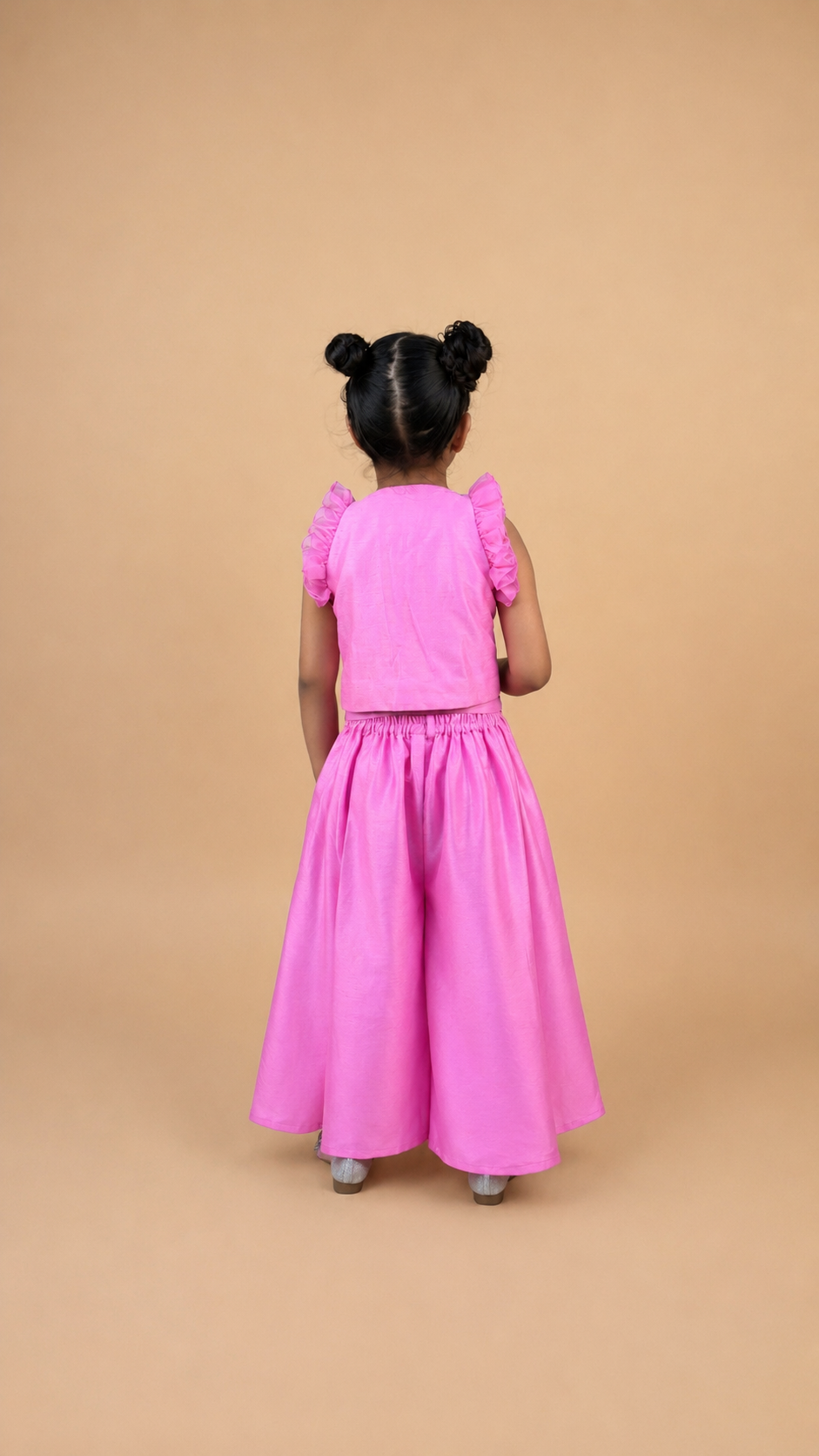BUBBLEGUM PINK EMBROIDERED CO-ORD SET FOR GIRLS