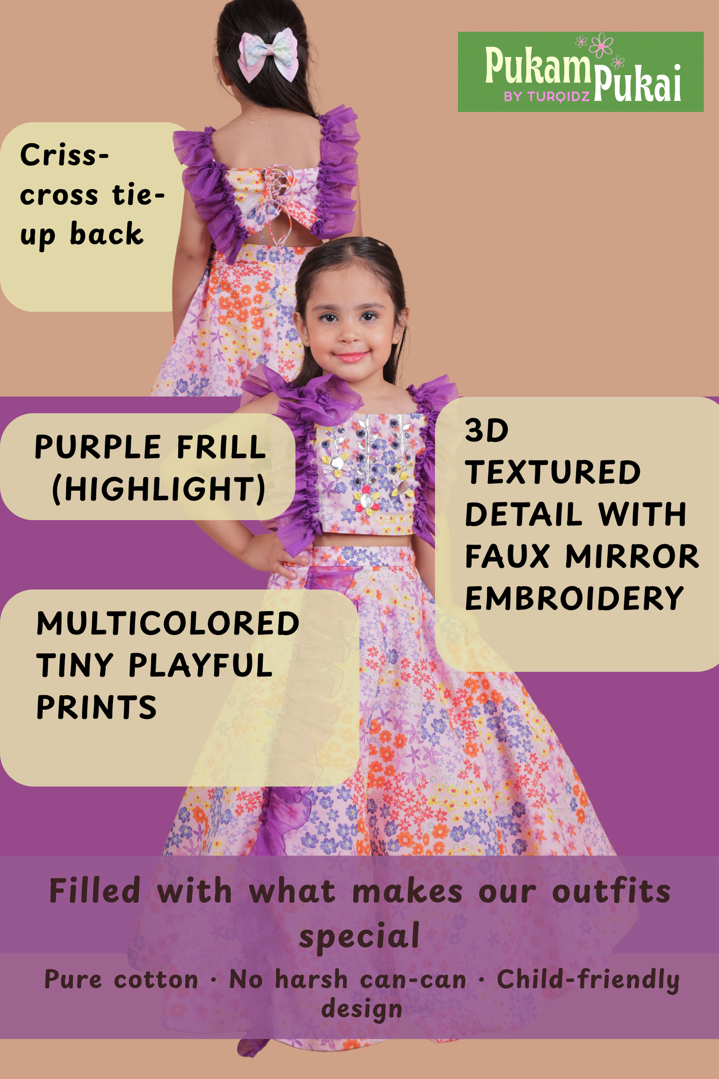soft pastel multi-colored ruffle lehenga set