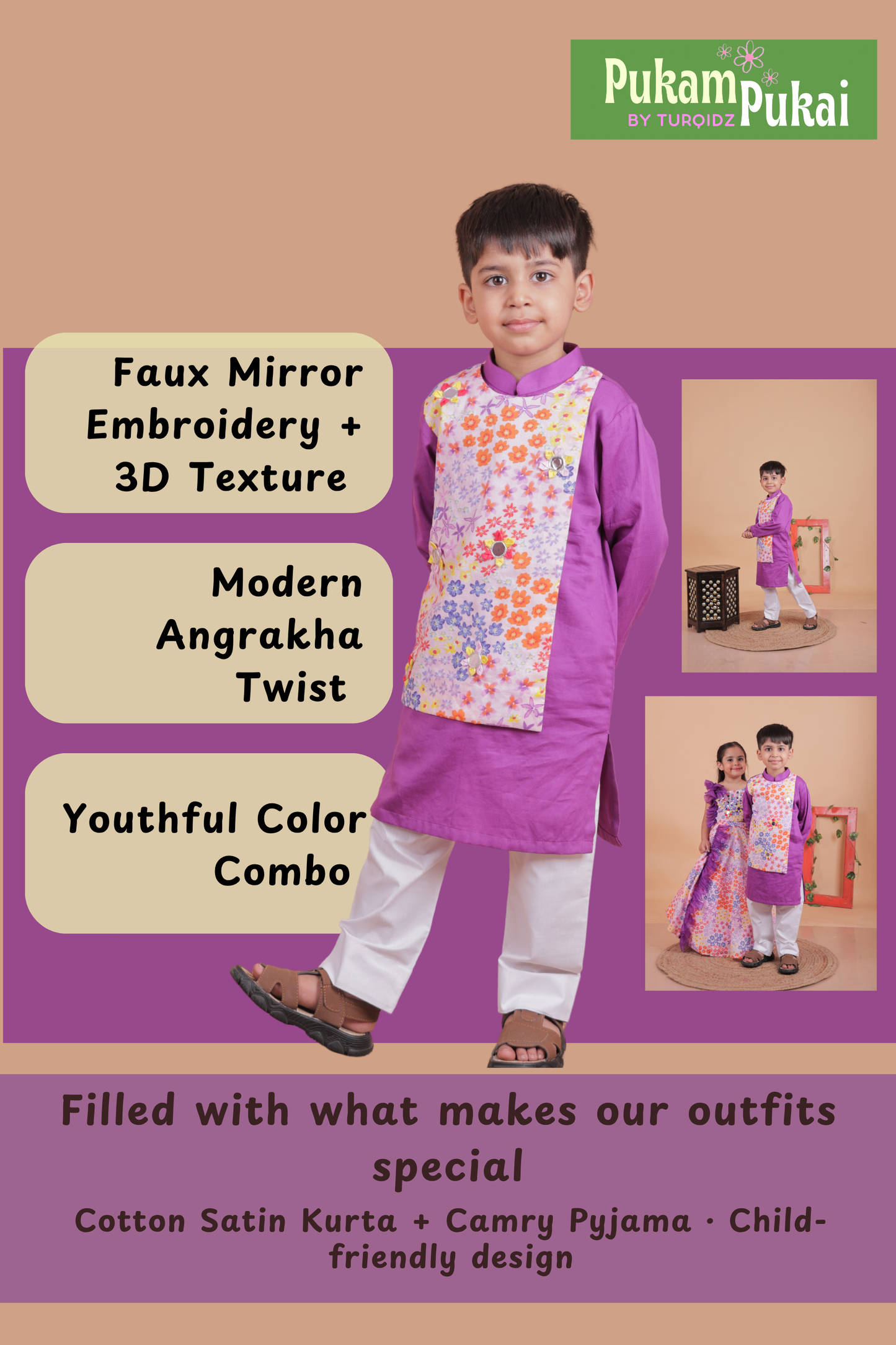 Embroidered kurta with pajamas